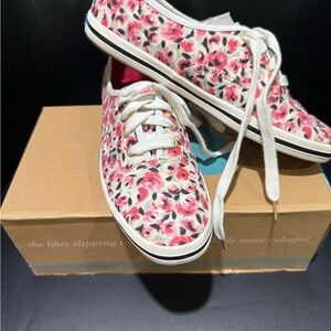 Keds Pink Floral Canvas Sneakers